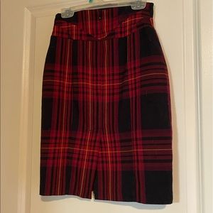 Plaid pencil skirt